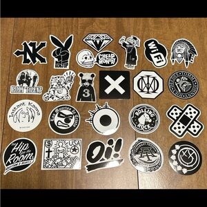 Assorted Black and White Stickers